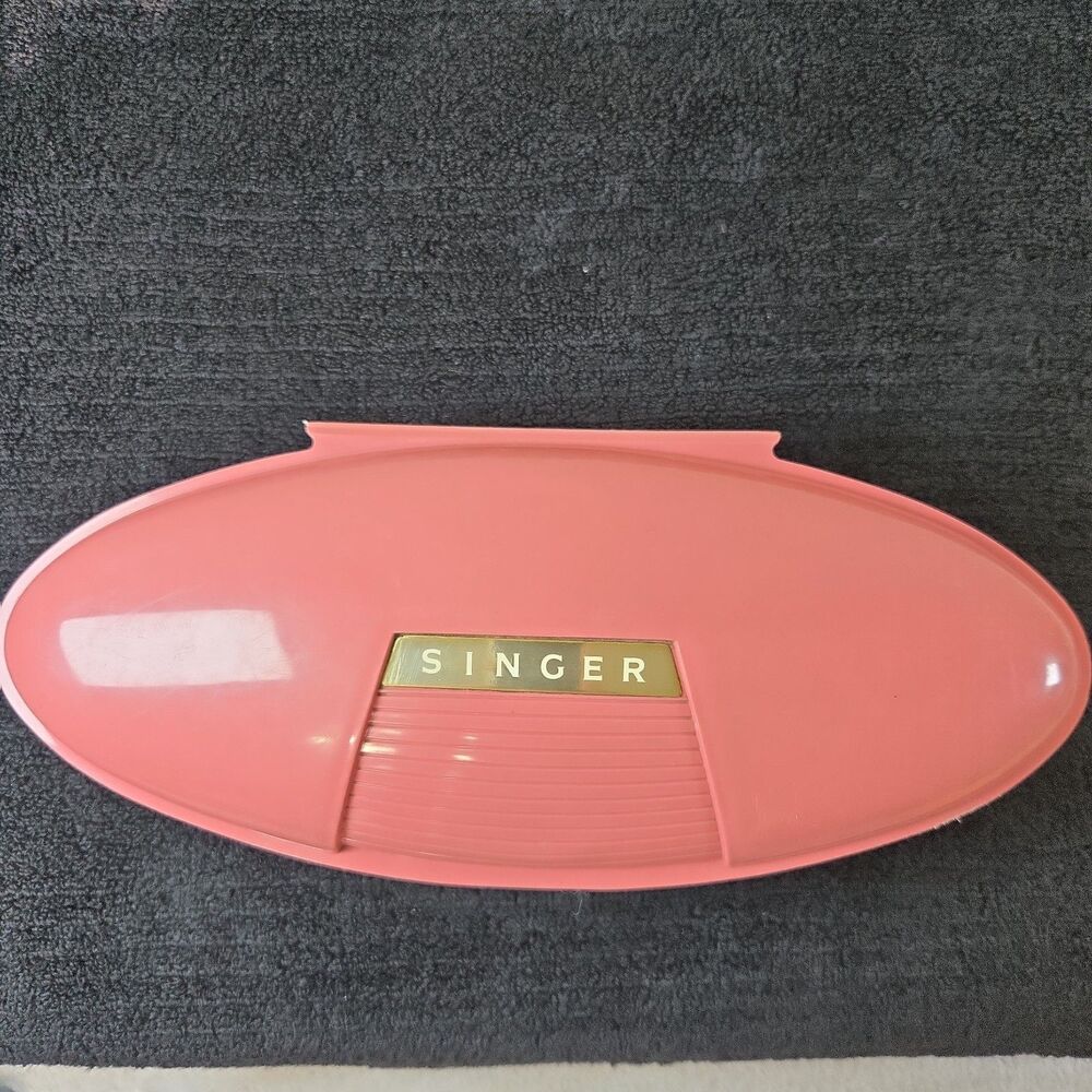 MINT Complete 1960s Singer Slant Buttonholer 489510 Pink Case ALL METAL Cams
